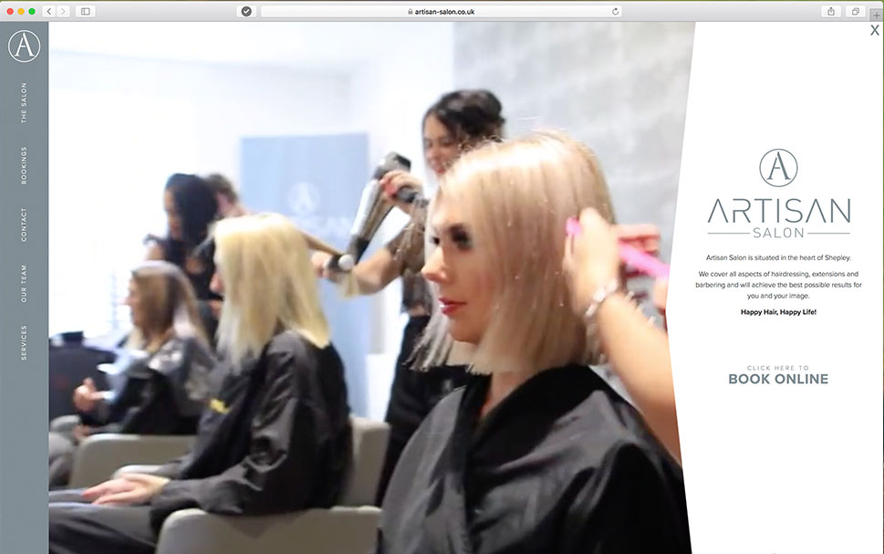 Artisan Salon on a laptop