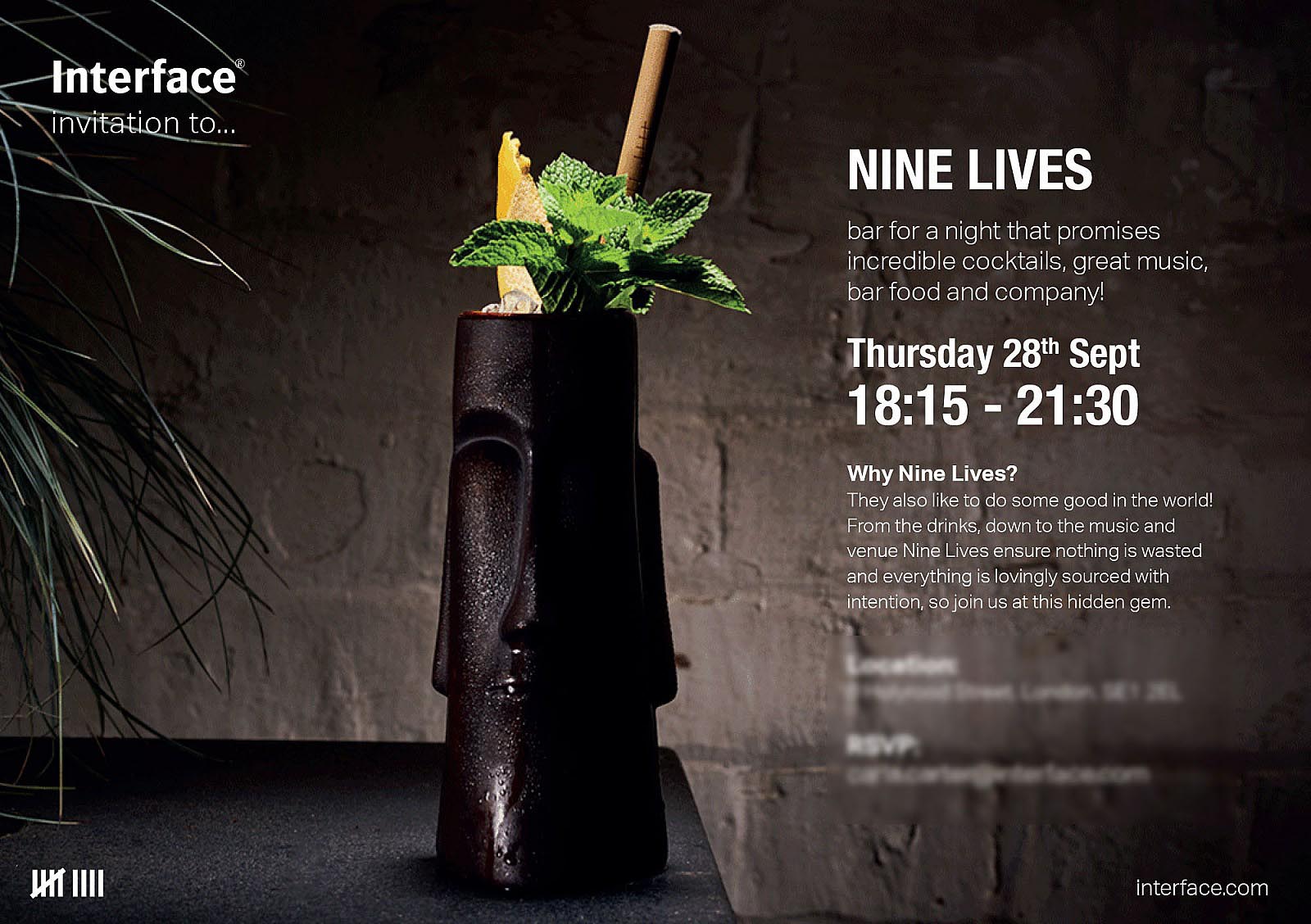 Nine Lives Bar Interface Invite