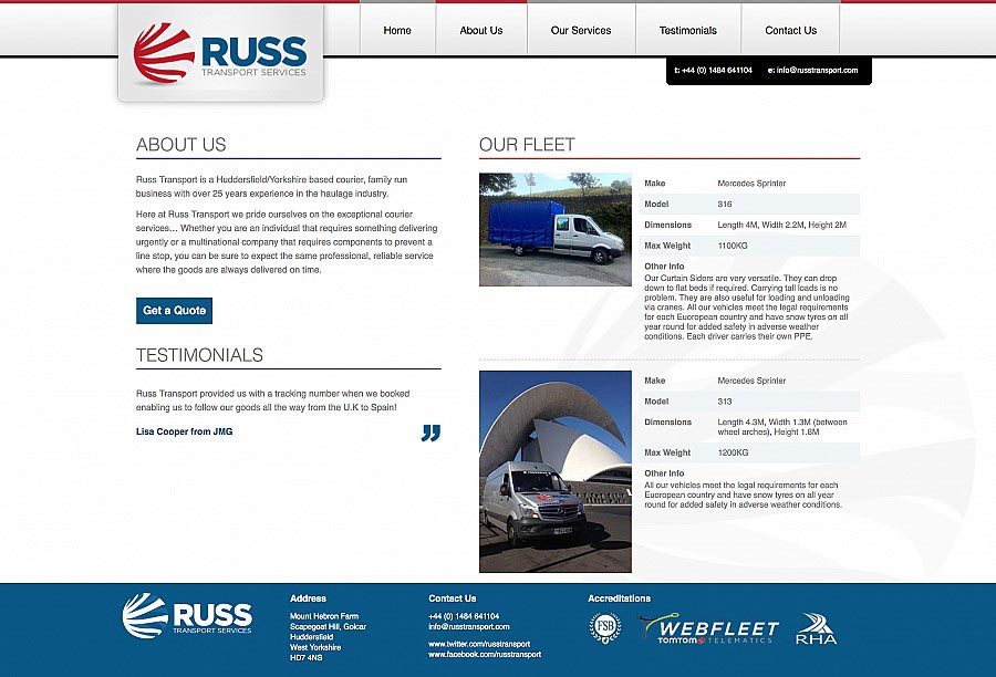 Russ Transport - About Page