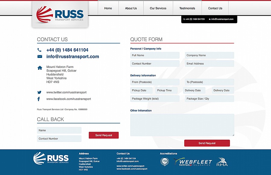 Russ Transport - Contact