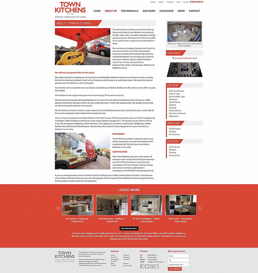 Town Kitchens - Website - About page