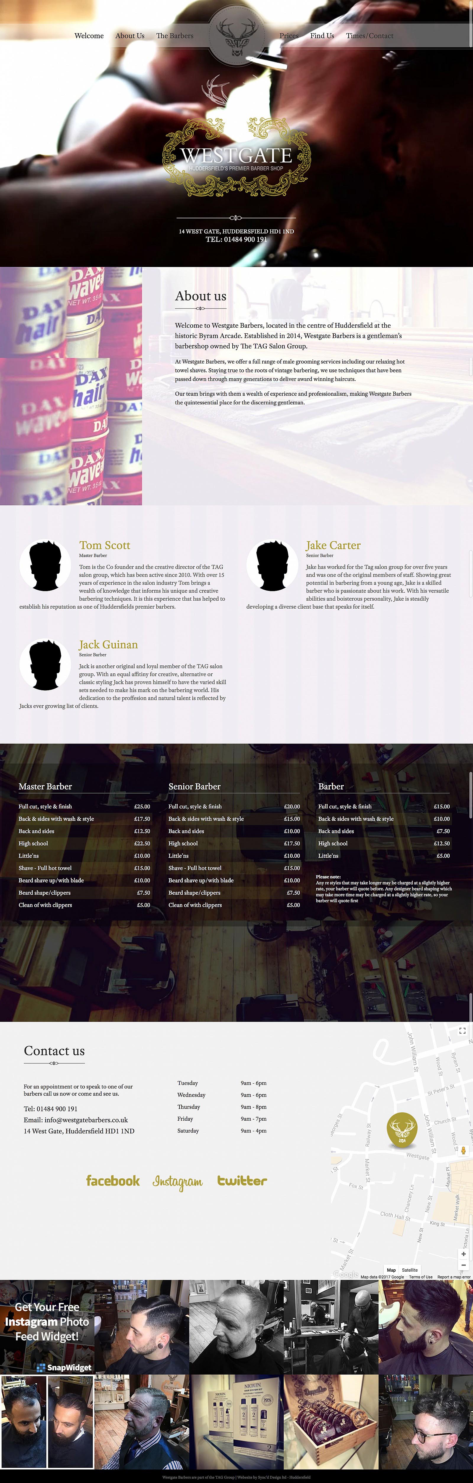 Westgate barbers website